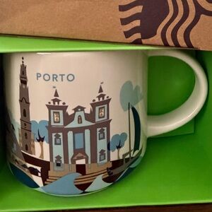 Starbucks Porto Scenic Mug with Blue and Brown Design